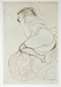 Reclining Semi Nude, Turned to the Left by Gustav Klimt